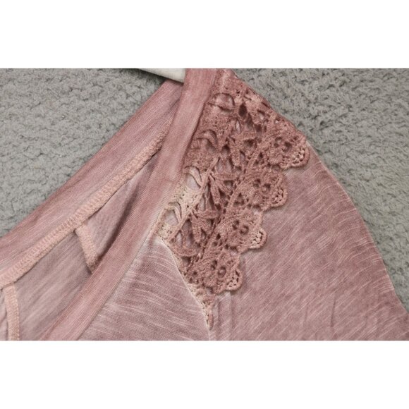 Knox Rose Pink Crochet Corset Back Hi-Lo Top-Size XL-BOHO-Hippie - Picture 5 of 10